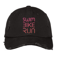 Swim Bike Run, Triathlon Cool Design Vintage Cap | Artistshot