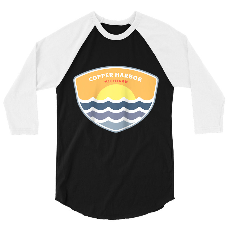 Copper Harbor Michigan Mi Sunset Vacation Souvenir Raglan Baseball Tee 3/4 Sleeve Shirt | Artistshot