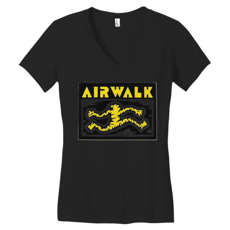 Running Man Airwalk Shoes Skateboard Design. Classic Women's V-Neck T-Shirt by SamaraMcCullou | Artistshot