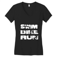 Swim, Bike, Run Triathlon Women's V-neck T-shirt | Artistshot