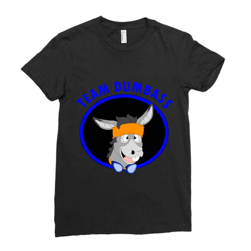 Team Dumbass Donkey Headshot Ladies Fitted T-Shirt by cm-arts | Artistshot