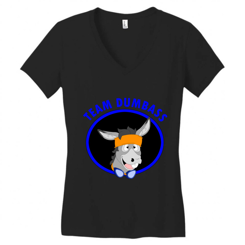 Team Dumbass Donkey Headshot Women's V-Neck T-Shirt by cm-arts | Artistshot