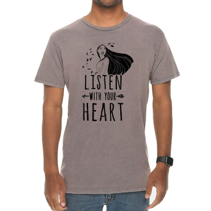 Funny Pocahontas Listen With Your Heart Graphic Vintage T-shirt | Artistshot