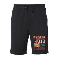 Funny In A World Full Of Bookworms Be A Book Dragon Reading Fleece Short | Artistshot