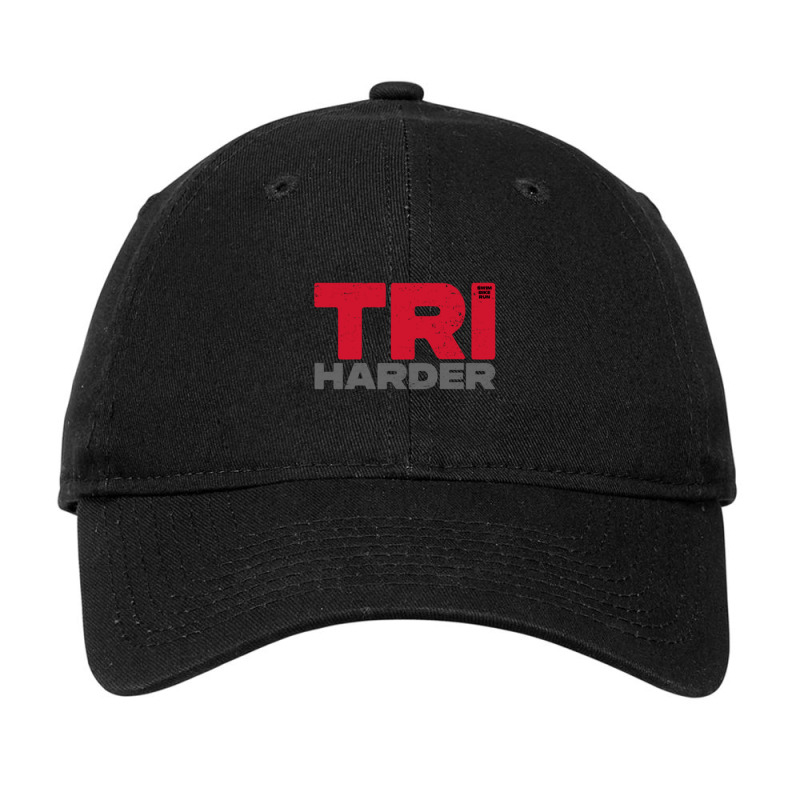 Tri Harder  Swim, Bike, Run Adjustable Cap by cm-arts | Artistshot