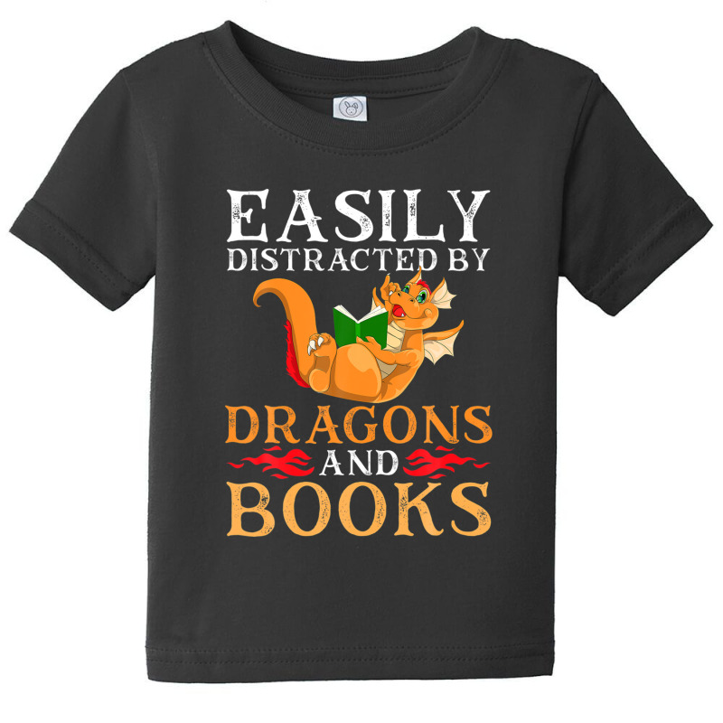 Bookworm Fantasy Book Reading Librarian Funny Book Dragon Baby Tee by miliahpullom | Artistshot