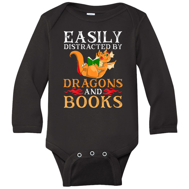 Bookworm Fantasy Book Reading Librarian Funny Book Dragon Long Sleeve Baby Bodysuit by miliahpullom | Artistshot