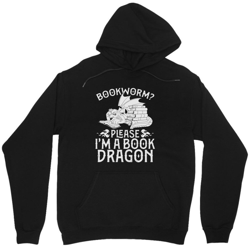 Fantasy Animal Bookworm Librarian Reading Funny Book Dragon Unisex Hoodie | Artistshot