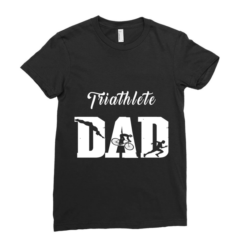 Triathlete Dad  Triathlon Ladies Fitted T-Shirt by cm-arts | Artistshot