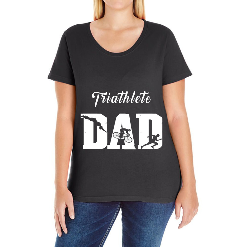 Triathlete Dad  Triathlon Ladies Curvy T-Shirt by cm-arts | Artistshot