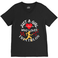 Triathlete Definition Just A  Who Loves Triathlon V-neck Tee | Artistshot