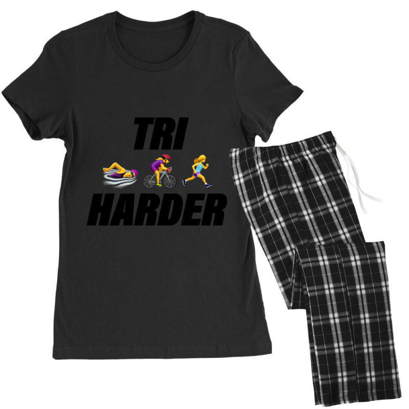 Triathletes Tri Harder Women's Pajamas Set by cm-arts | Artistshot