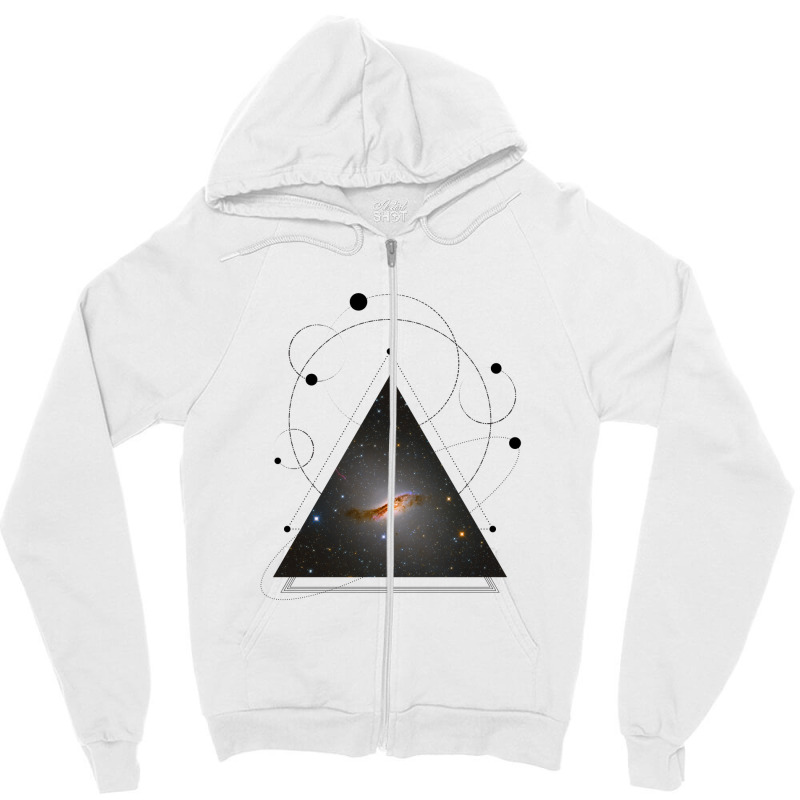 Galaxy In A Triangle Zipper Hoodie by InspirationColor | Artistshot