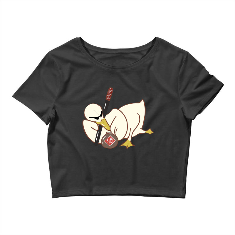 Duck With A Sword Funny Cute Crop Top by cm-arts | Artistshot