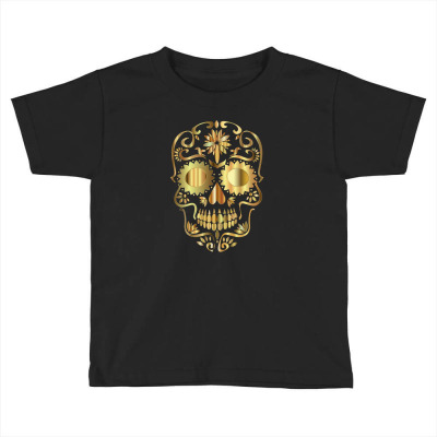 Gold Skull Shirt Logo Design Toddler T-shirt Designed By Ubaymahdi