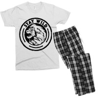 Funny Lion King Stay Wild Men's T-shirt Pajama Set | Artistshot