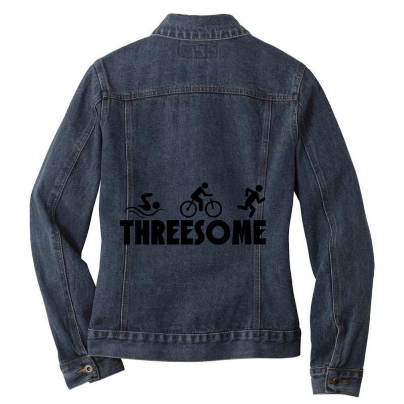 Triathlon (2) Ladies Denim Jacket by cm-arts | Artistshot