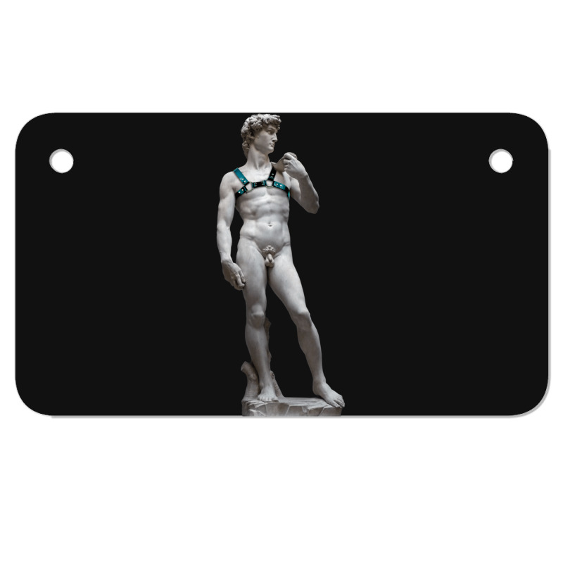 Michelangelo David Leather Harness Sculpture Art Male Statue Torso Motorcycle License Plate | Artistshot