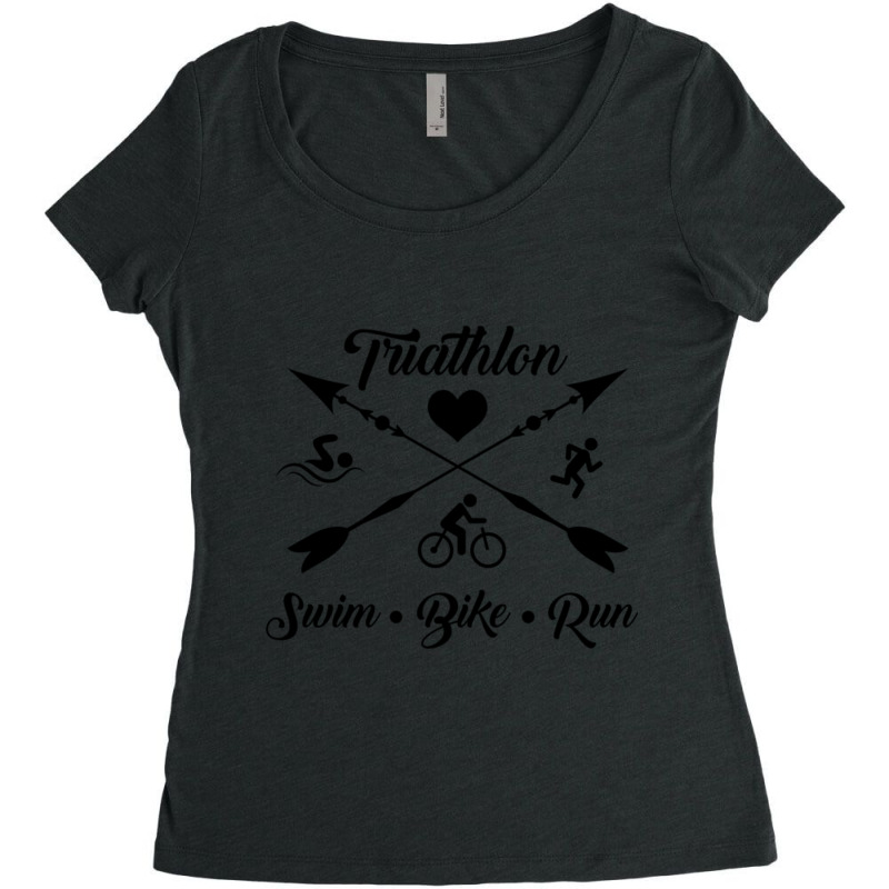 Triathlon Women's Triblend Scoop T-shirt by cm-arts | Artistshot