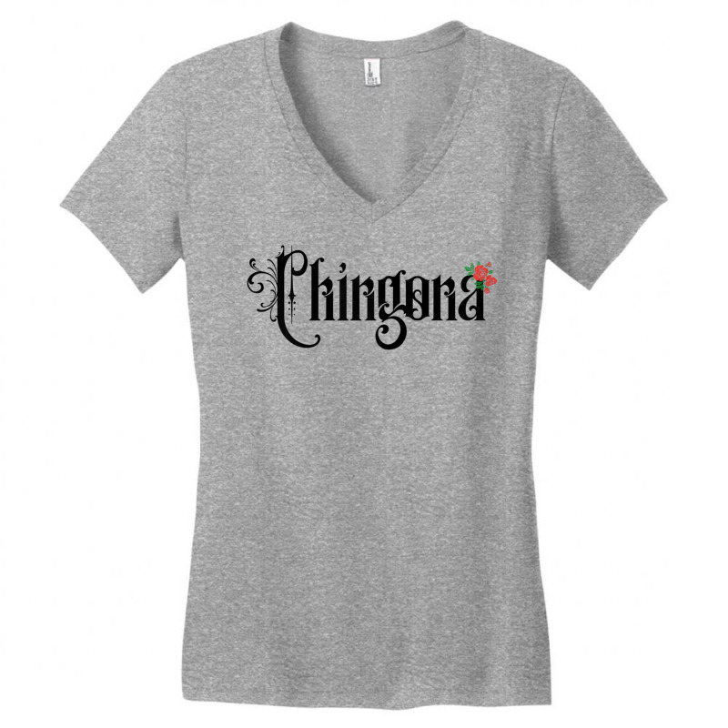 Womens Chingona Badass Latina Funny Chola Latinx Lowrider Tattoo T Shi Women's V-Neck T-Shirt by hin | Artistshot