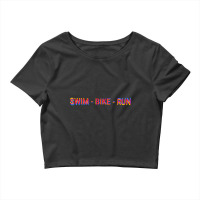 Swim Bike Run, Triathlon Pop Art Crop Top | Artistshot