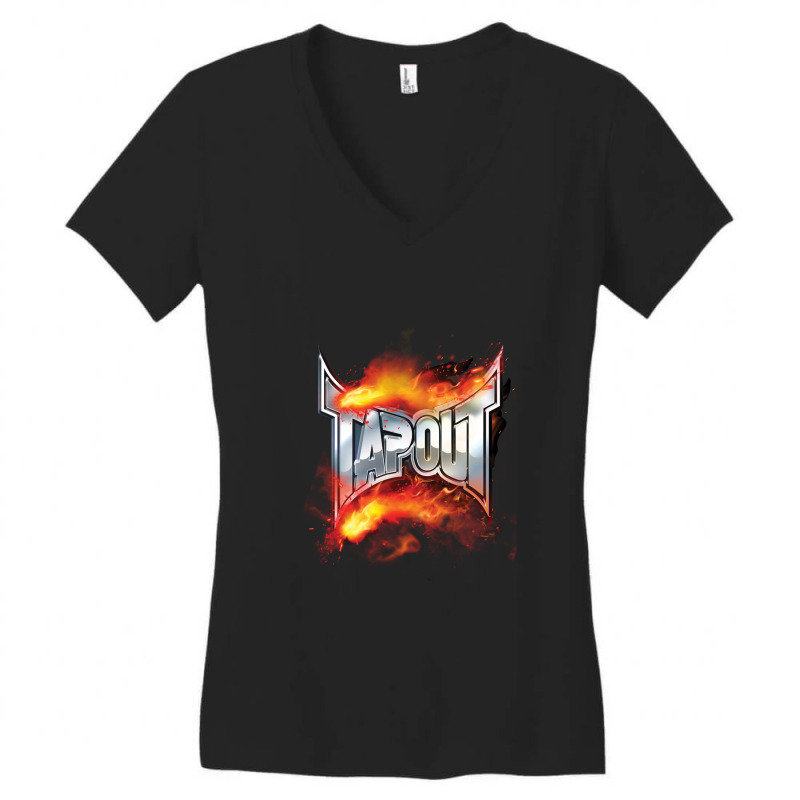 Tap Out Explosion  Long Sleeve Women's V-Neck T-Shirt by ReginaldLewisMay | Artistshot