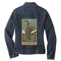 Tarot Card Cat The Asterisk Cosmic Graphic Ladies Denim Jacket | Artistshot