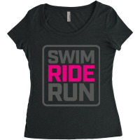 Swimriderun  Pink Women's Triblend Scoop T-shirt | Artistshot