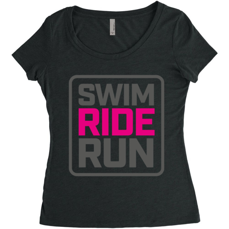 Swimriderun  Pink Women's Triblend Scoop T-shirt by cm-arts | Artistshot