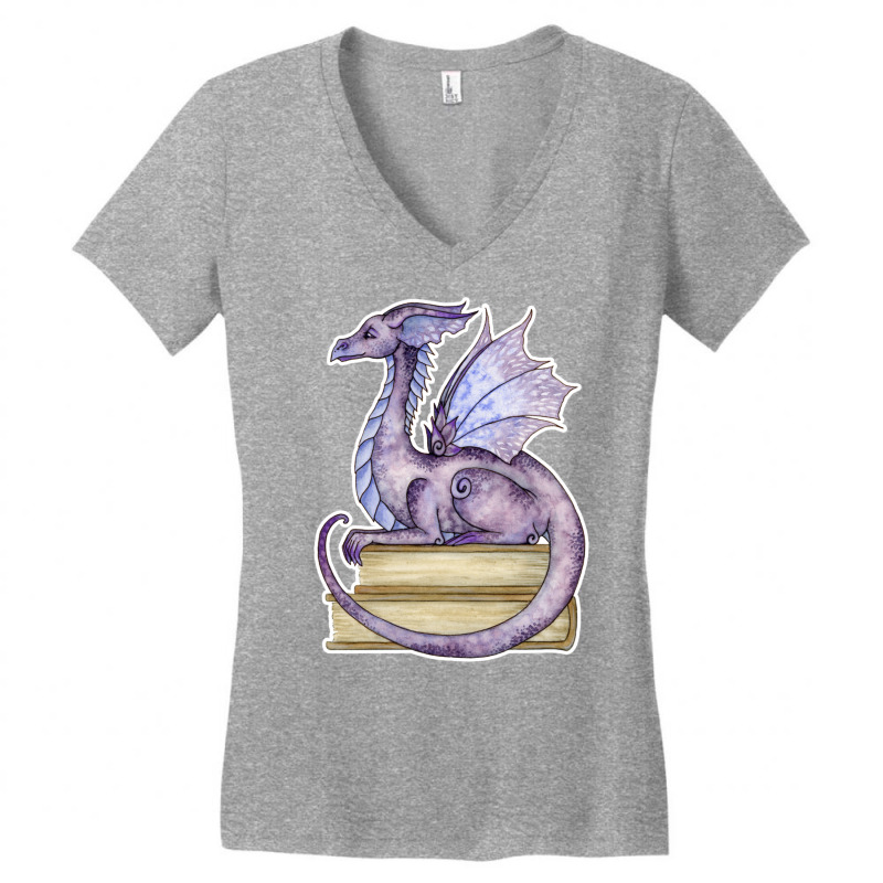 Amy Brown Story Time Book Dragon Long Sleeve T Shirt Women's V-Neck T-Shirt by buske | Artistshot