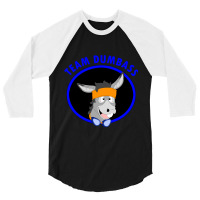 Team Dumbass Donkey Headshot 3/4 Sleeve Shirt | Artistshot