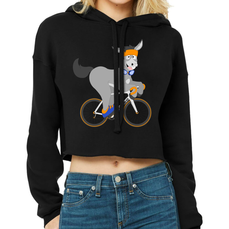 Team Dumbass On Bike Cropped Hoodie by cm-arts | Artistshot