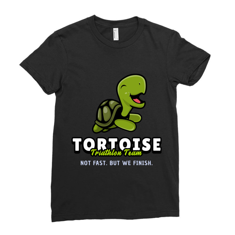 Tortoise Triathlon Team Ladies Fitted T-Shirt by cm-arts | Artistshot