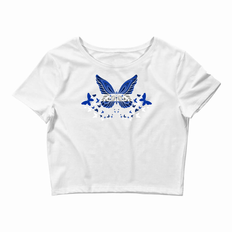 Honduras Honduran Honduras Flag Butterflies Long Sleeve T Shirt Crop Top by cm-arts | Artistshot