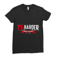 Tri Harder. Cool Design For Triathletes. Ladies Fitted T-shirt | Artistshot