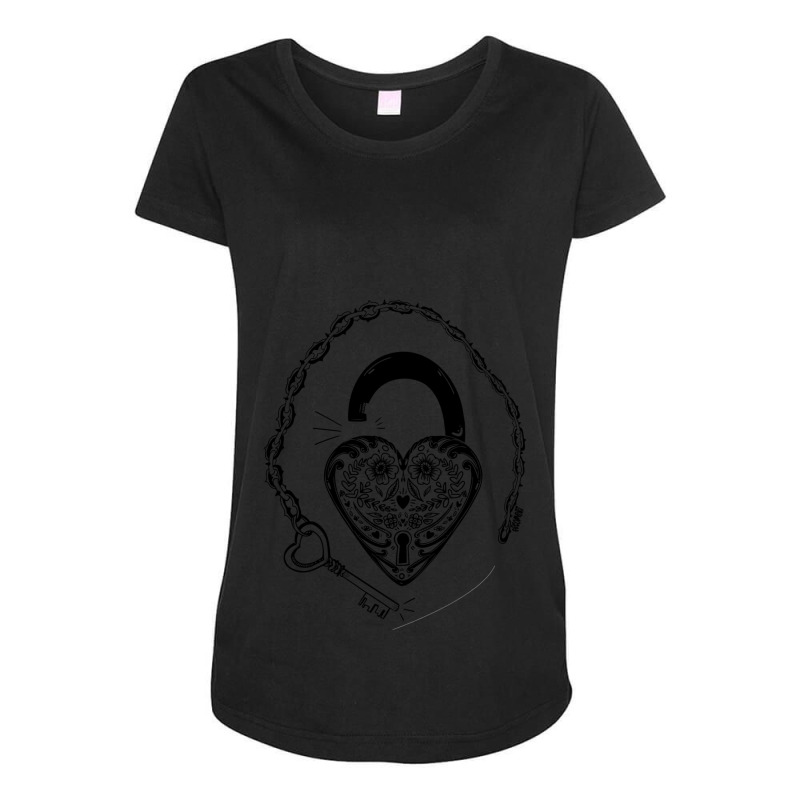 Heart Locket Maternity Scoop Neck T-shirt by cm-arts | Artistshot