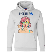 Fuckable Verified Blue Tick - Dark Humor Design Champion Hoodie | Artistshot