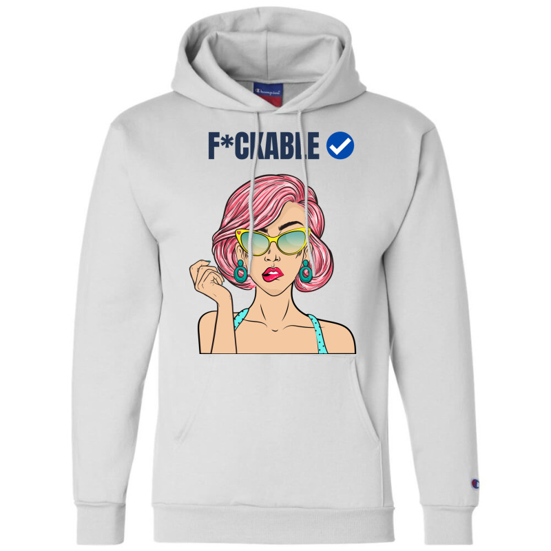 Fuckable Verified Blue Tick - Dark Humor Design Champion Hoodie by OSWALDOLIMART | Artistshot