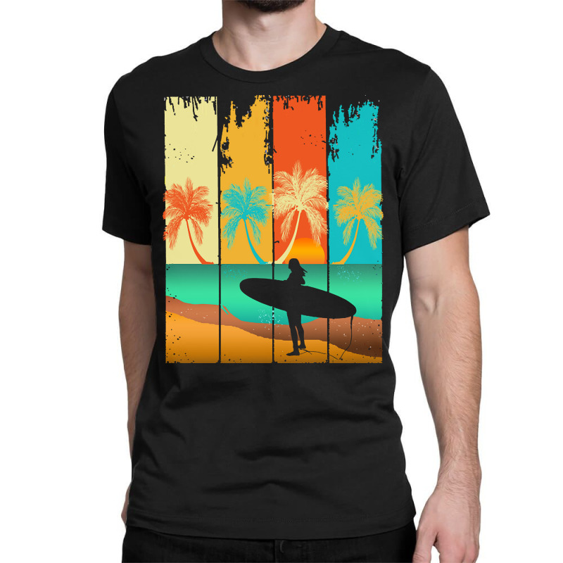 Summer Beach Vintage T  Shirt Summer Beach Vintage Surfer Girl T  Shir Classic T-shirt | Artistshot