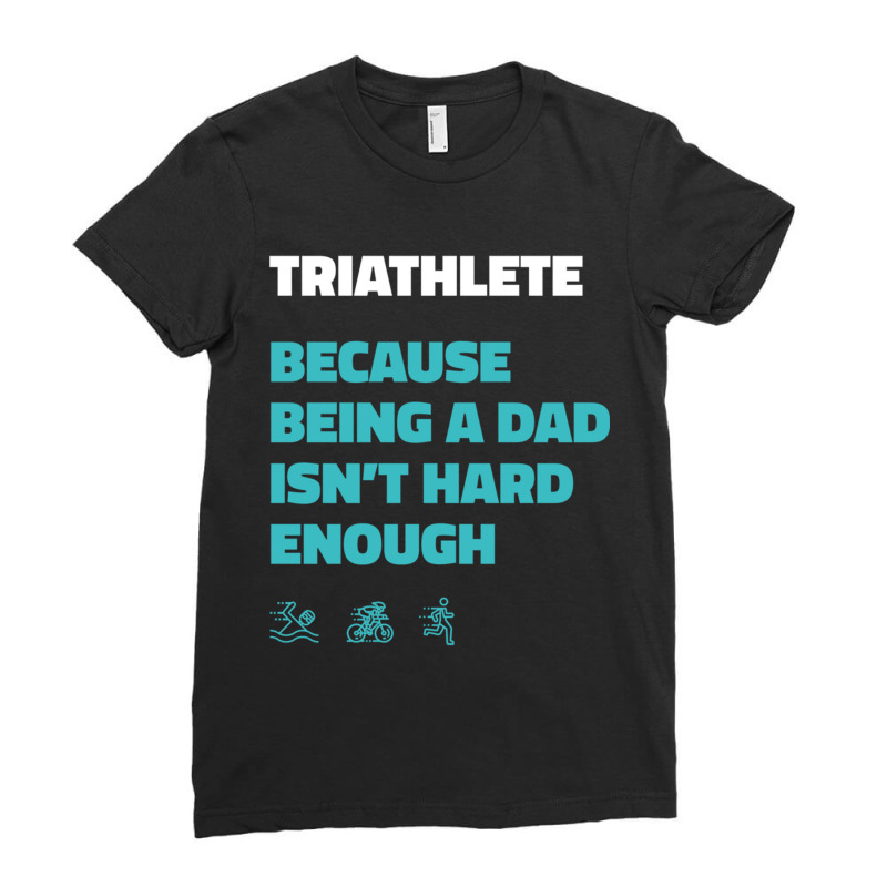 Triathlon Dad Ladies Fitted T-Shirt by cm-arts | Artistshot