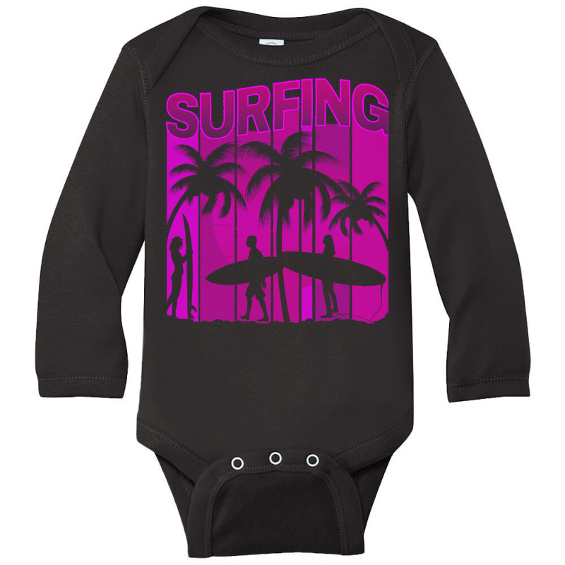 Summer T  Shirtsurf Surfer Summer Surfing Family Vacation Mode T  Shir Long Sleeve Baby Bodysuit | Artistshot