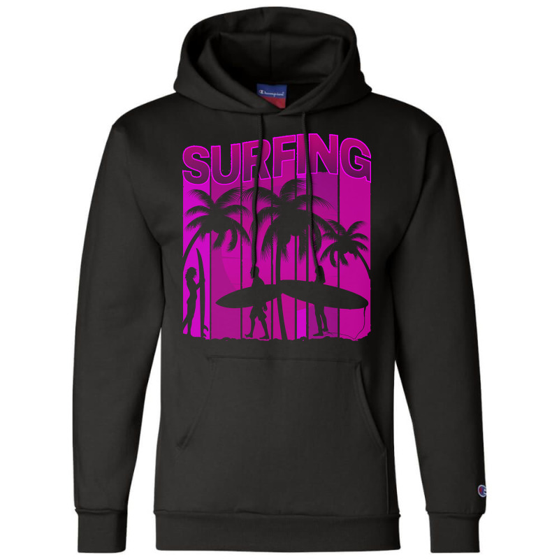 Summer T  Shirtsurf Surfer Summer Surfing Family Vacation Mode T  Shir Champion Hoodie | Artistshot