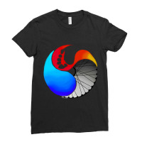 Watercolor Triathlon Yin Yang Ladies Fitted T-shirt | Artistshot