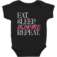 Womens Eat Sleep Skincare Repeat Skin Esthetician Skincare V Neck T Sh Baby Bodysuit | Artistshot