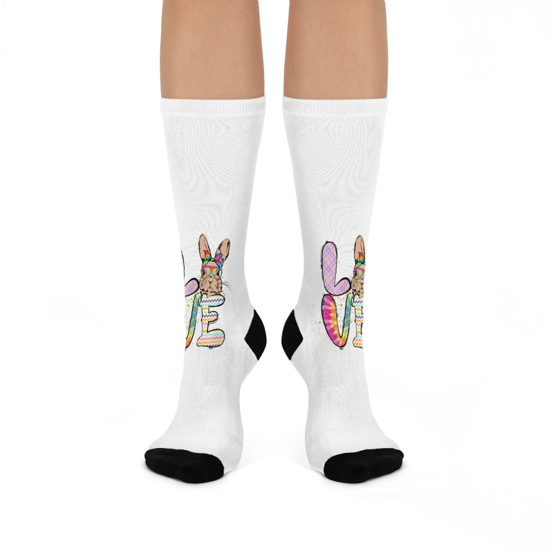 Funny Easter Bunny With Glasses For Women And Rabbit Lover T Shirt Crew Socks by cm-arts | Artistshot