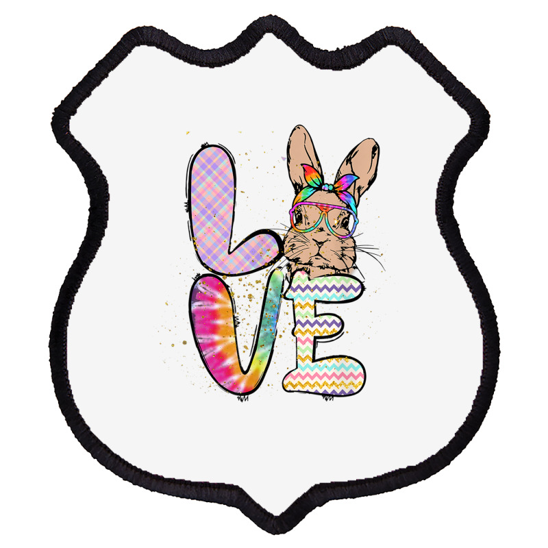 Funny Easter Bunny With Glasses For Women And Rabbit Lover T Shirt Shield Patch by cm-arts | Artistshot