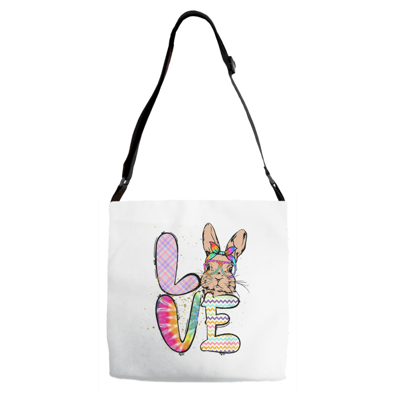 Funny Easter Bunny With Glasses For Women And Rabbit Lover T Shirt Adjustable Strap Totes by cm-arts | Artistshot