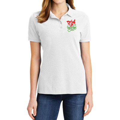 Drink Up Grinches Ladies Polo Shirt Designed By Tiococacola