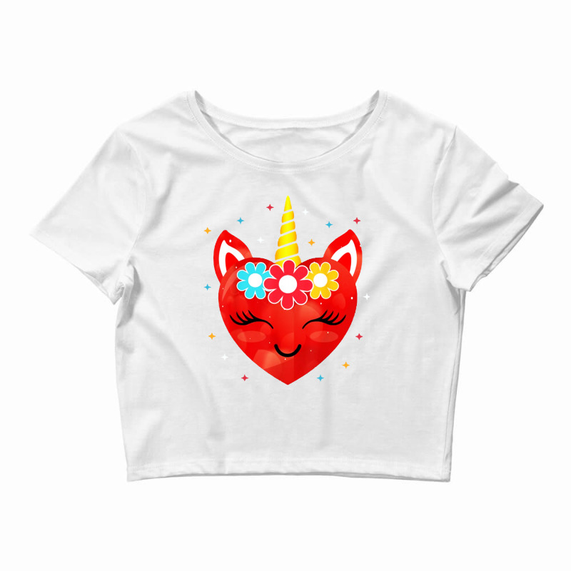 Cute Unicorn Heart Crop Top | Artistshot