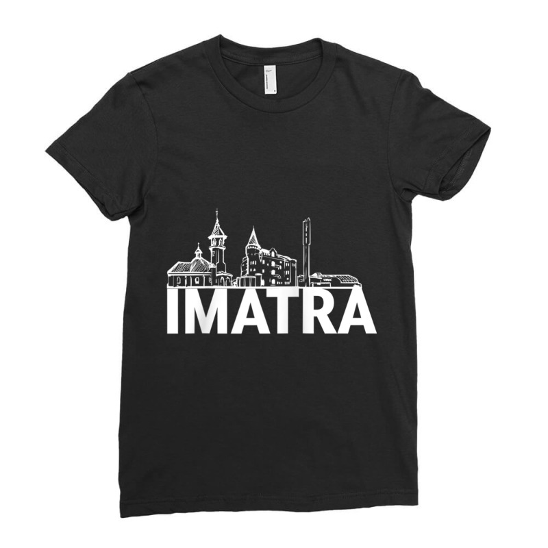 Imatra Finland City Skyline Silhouette Outline Sketch Raglan Baseball Ladies Fitted T-Shirt by cm-arts | Artistshot